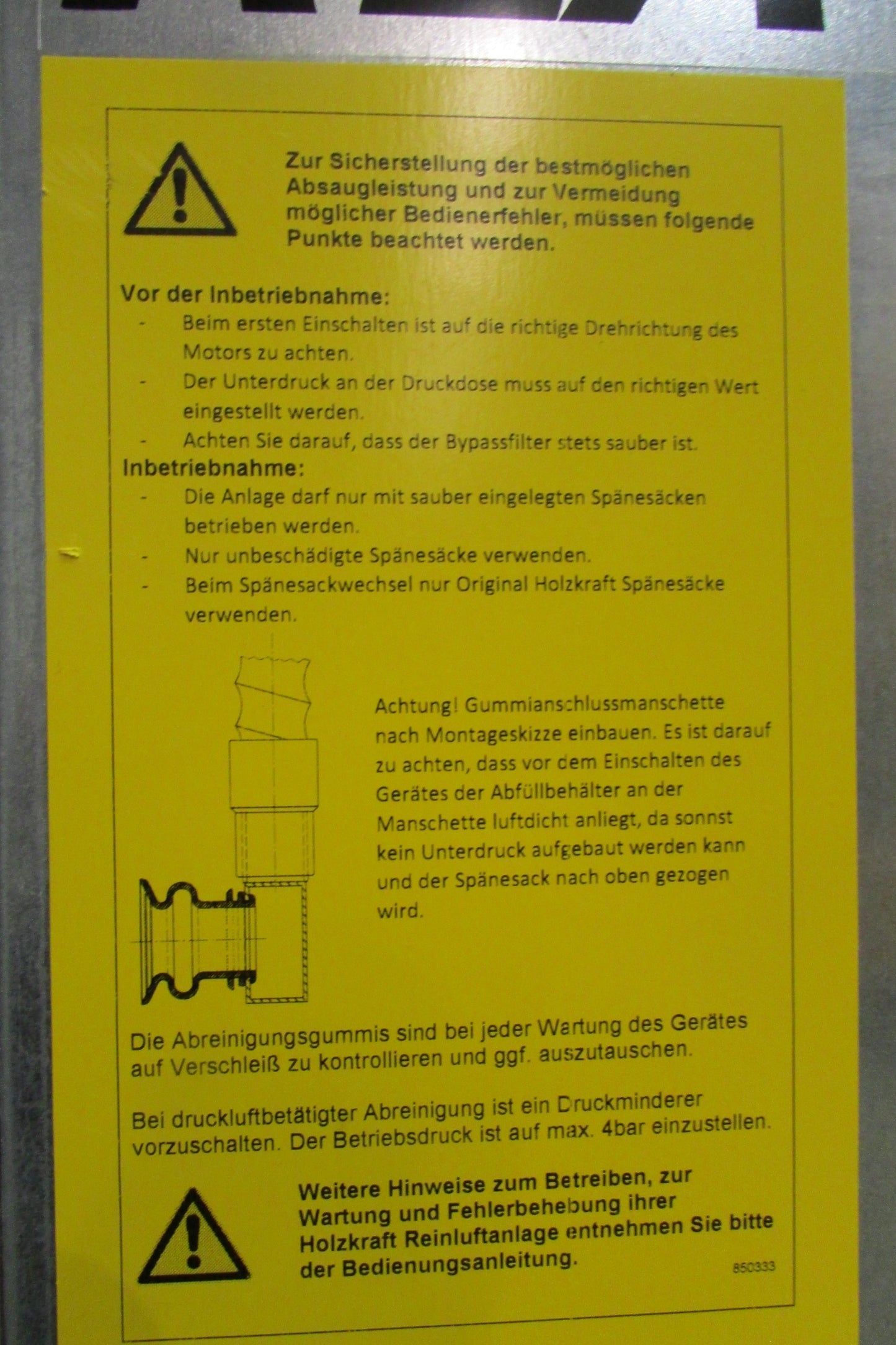 Holzkraft RLA200 ME Reinluftentstauber - gebraucht