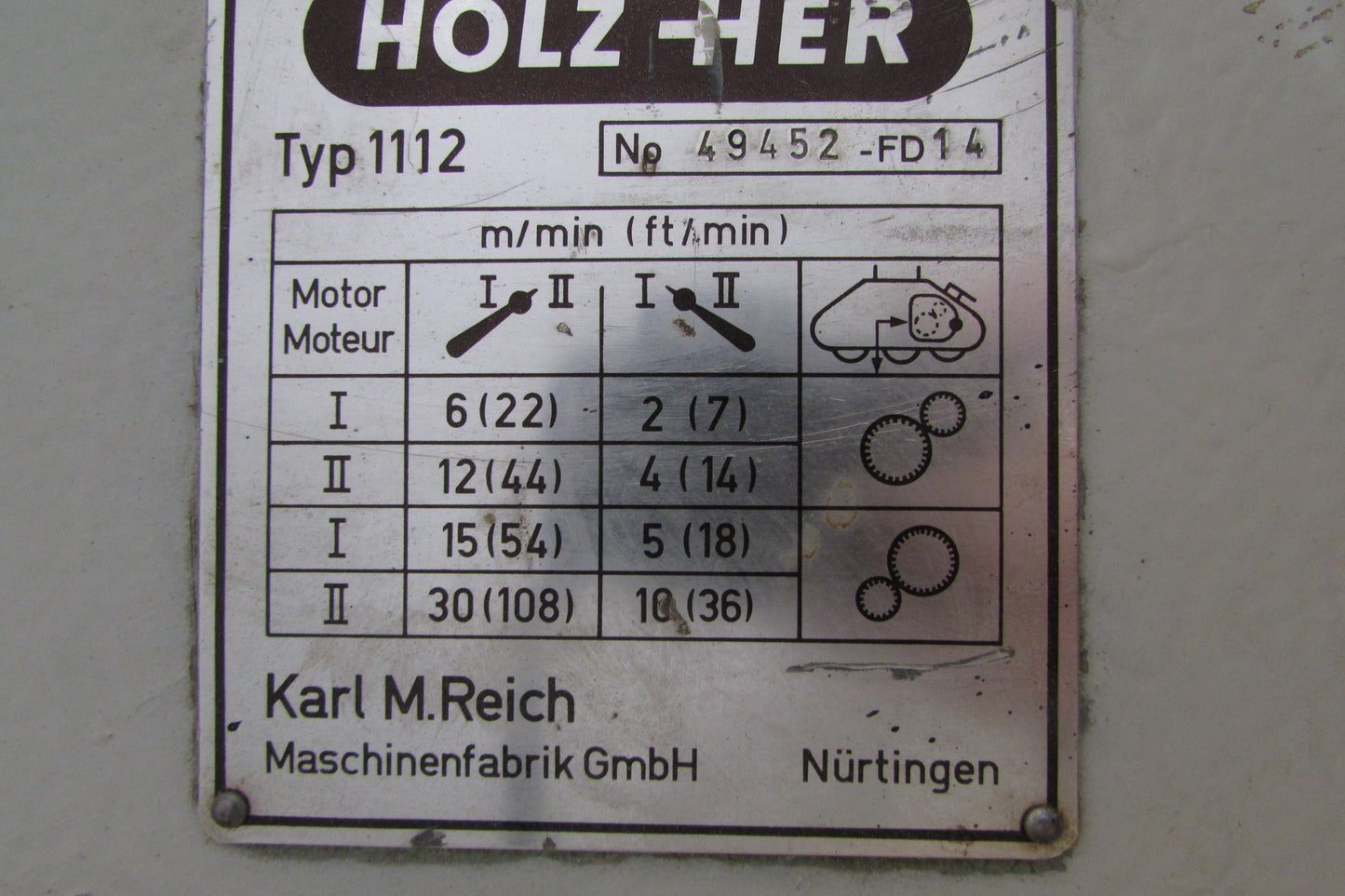 HolzHer Vorschub Typ 1112