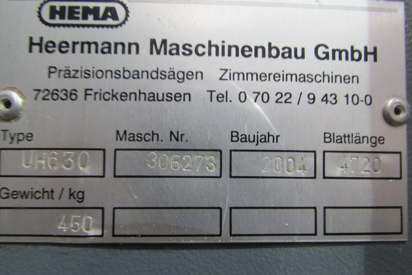 Bandsäge HEMA UH 630