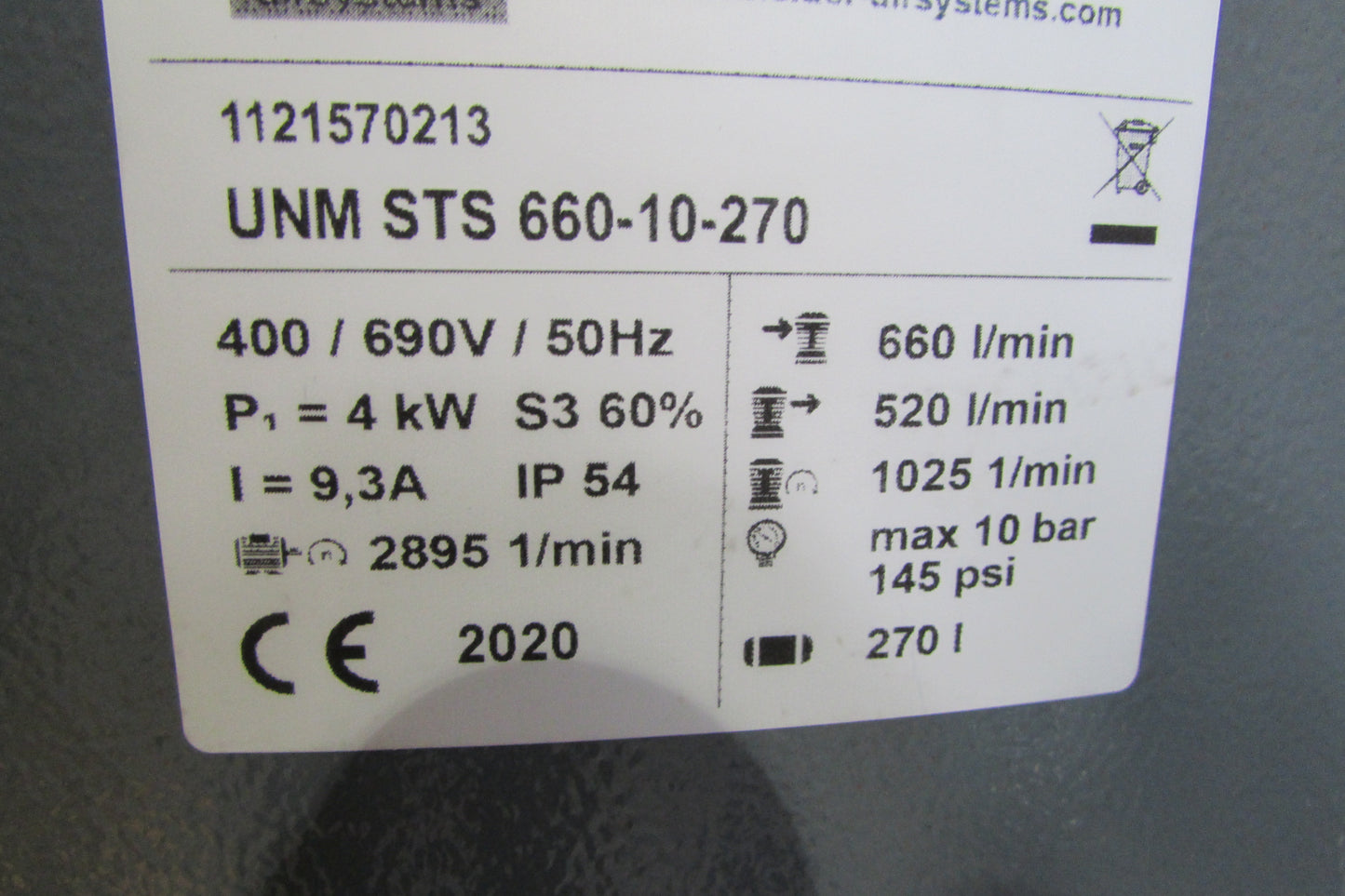 Schneider Airsystems Kolbenkompressor UNM STS 660-10-270 gebraucht
