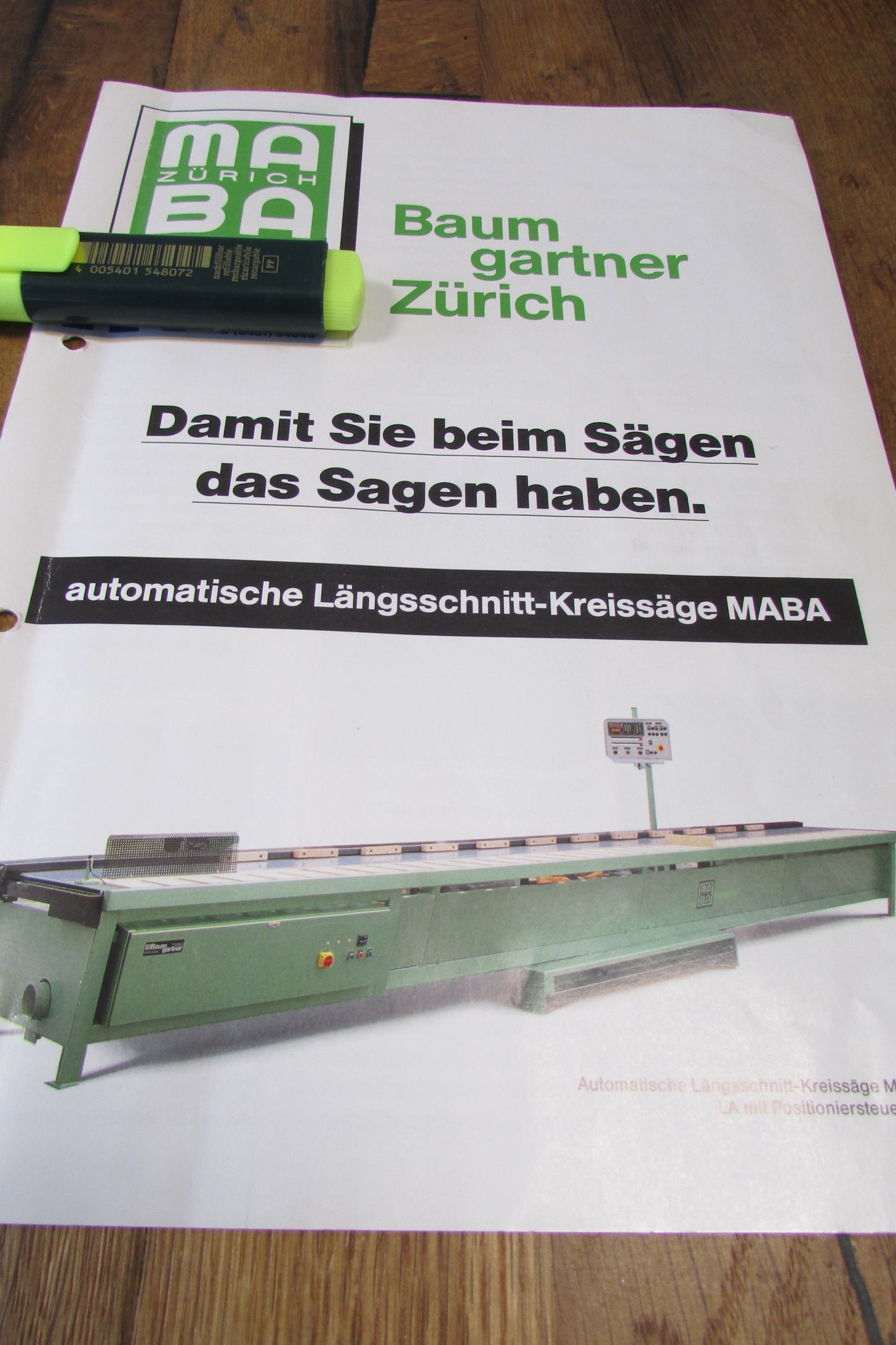 MABA - automatsiche Längsschnitt-Kreissäge - Besäumsäge 4.200mm Schnittlänge - gebraucht