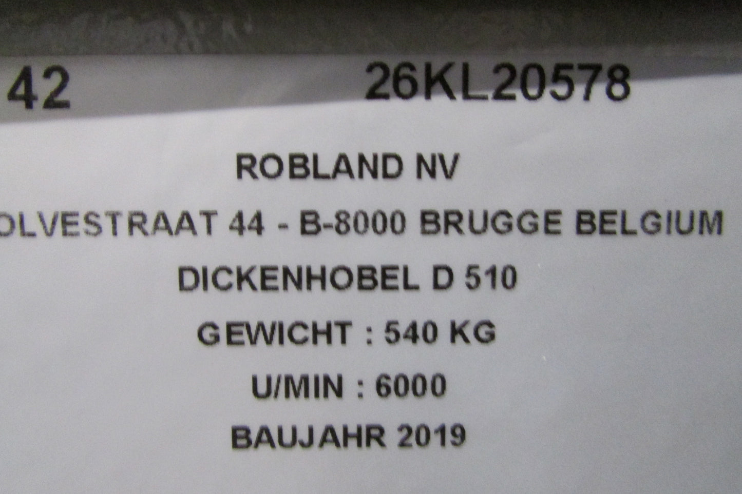 Dickenhobel ROBLAND D510 - Gebrauchtmaschine