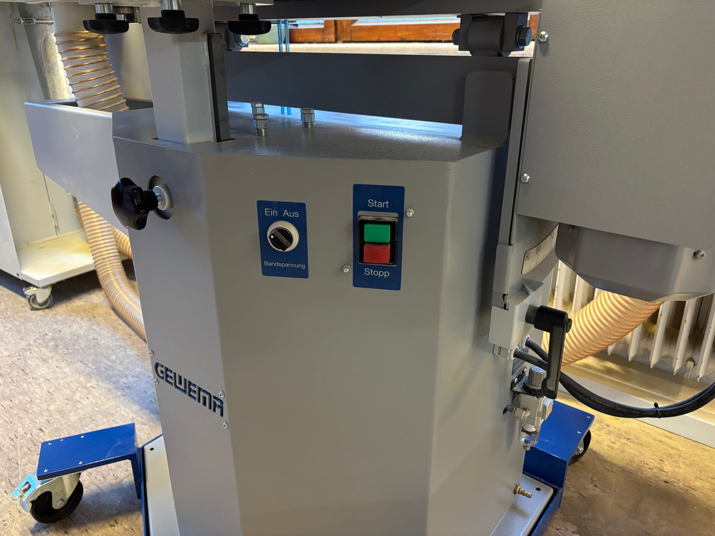 Kantenschleifmaschine Rehnen R1 Junior mit Fahrwerk