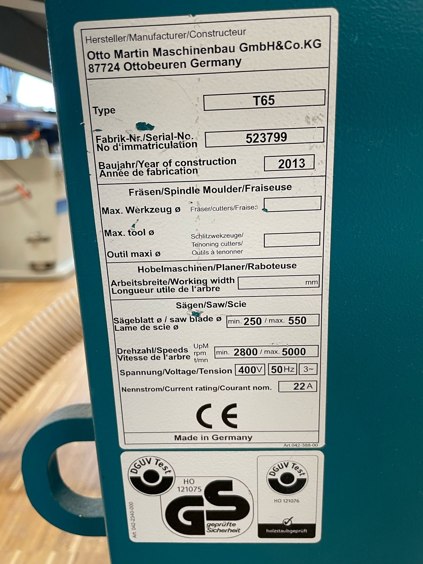 MARTIN T65 Formatkreissäge, gebraucht