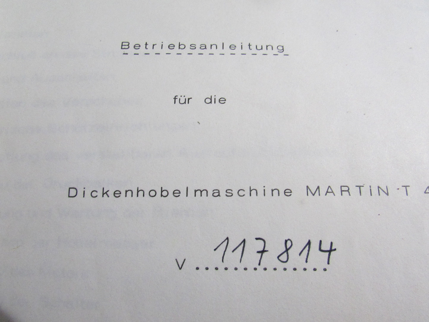 Martin Dickenhobelmaschine T42