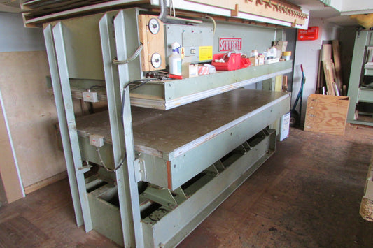 Heizplatten-Furnierpresse SCHUBERT 130x260cm Goldeloxierte Platten - gebraucht