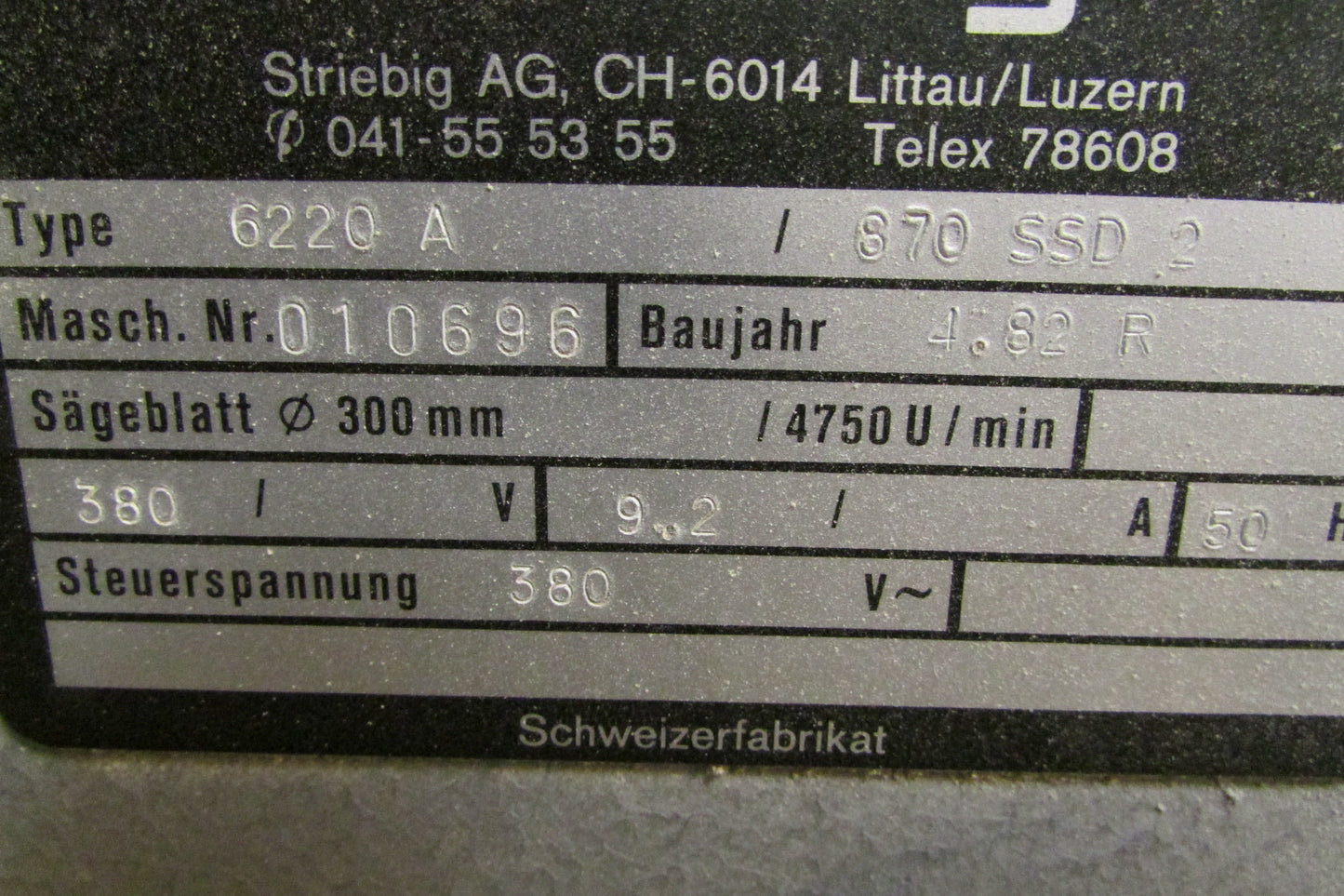 Striebig Plattensäge 6220 - Werkstattgeprüft - gebraucht
