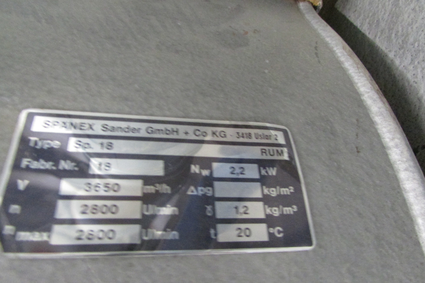 Späneventilator Fa. SPÄNEX - 180mm - 2,2 kW - gebraucht