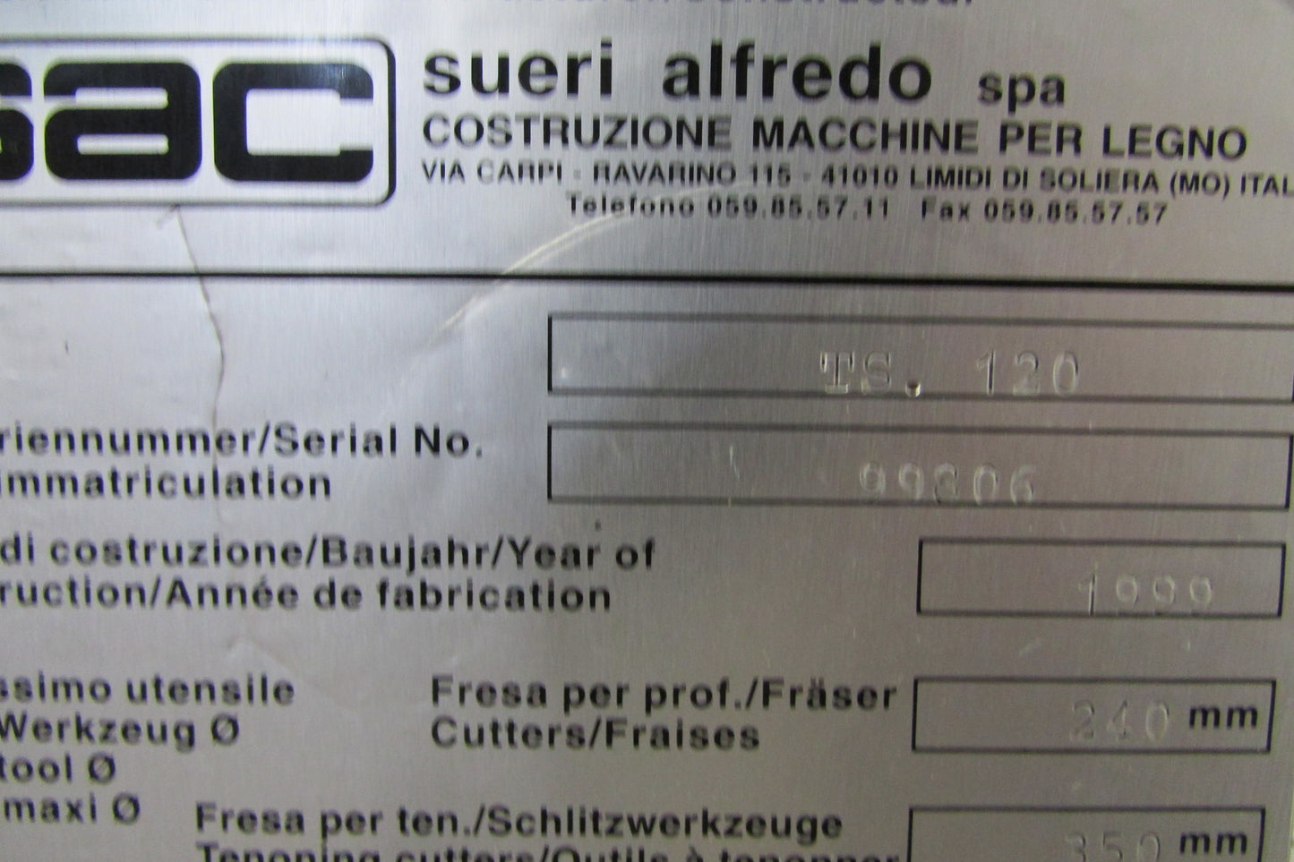 SAC T120 Tischfräsmaschine mit Schiebetisch - Gebrauchtmaschine