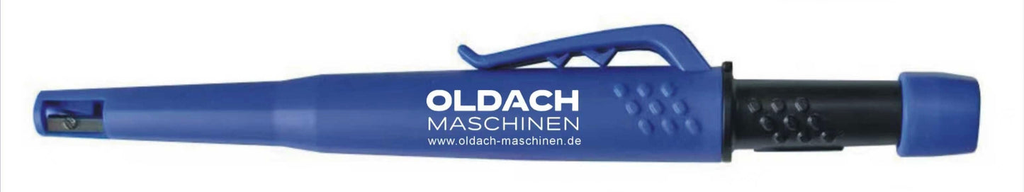 OLDACH-MASCHINEN Tieflochmarker schwarz, mit Spitzer & Halteclip & Graphitmine 2,8mm