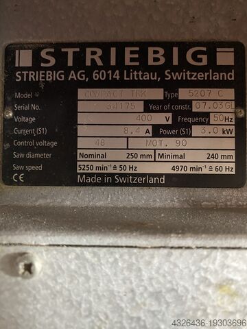 Plattensäge STRIEBIG COMPACT TRK 5207 C -gebraucht-